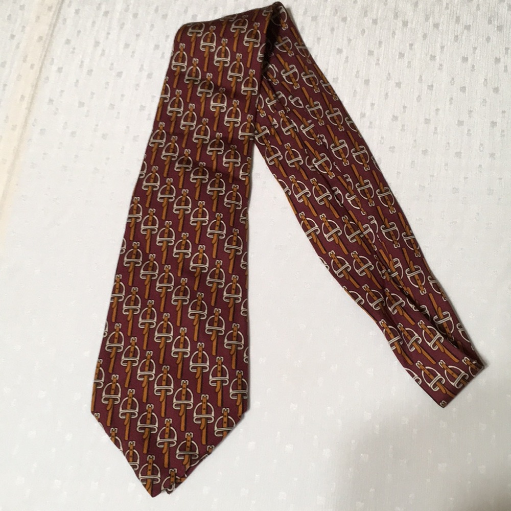 Auth Hermès Tie 100% Silk Made in Italy